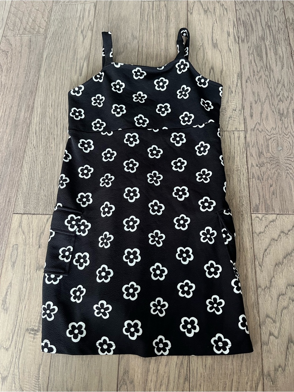 Black Floral Print Mini Dress kids 12